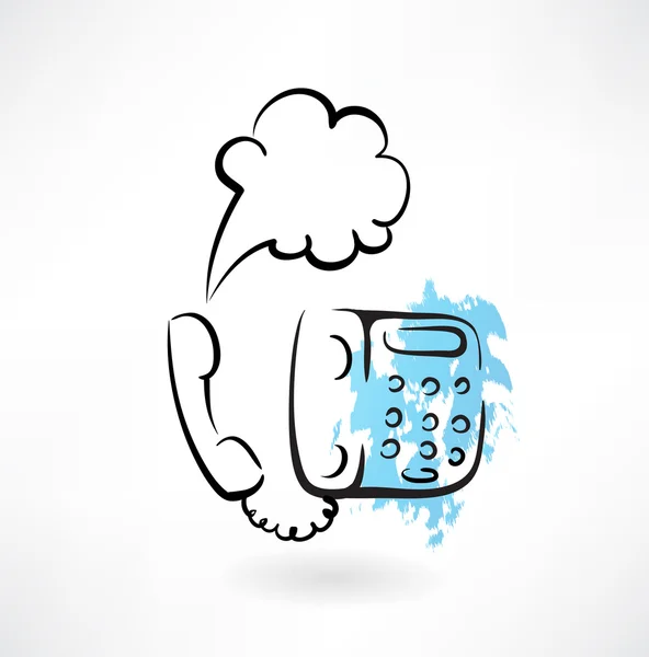 Icône grunge téléphone — Image vectorielle