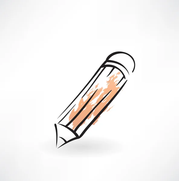 Значок гранжа карандаша — стоковый вектор