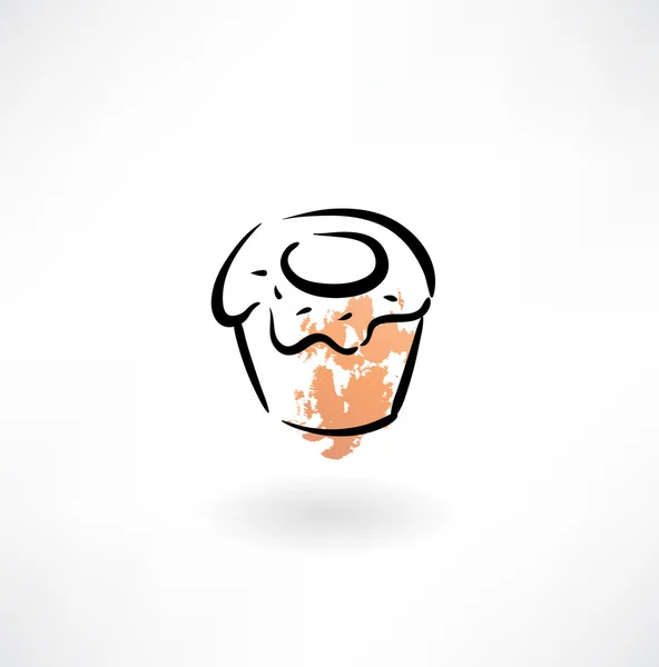 Muffin grunge icono — Vector de stock