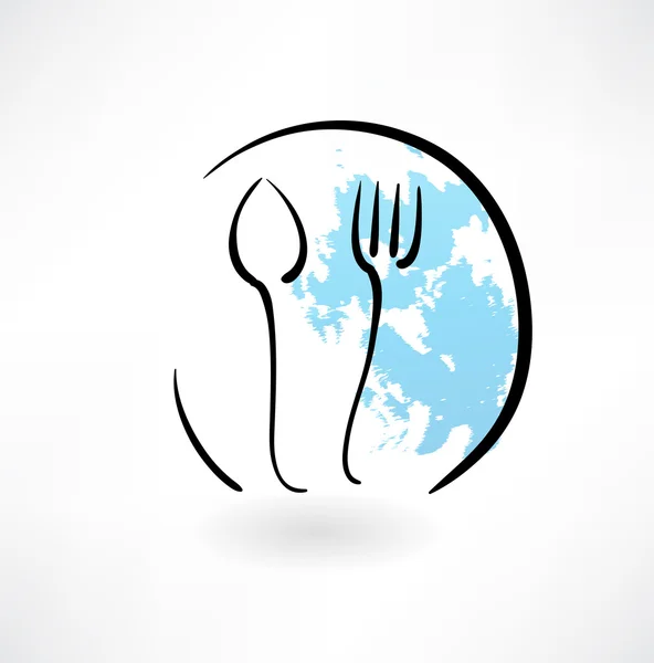 Icône grunge vaisselle — Image vectorielle
