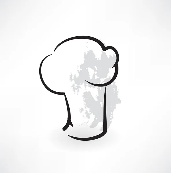 Chef sombrero grunge icono — Vector de stock