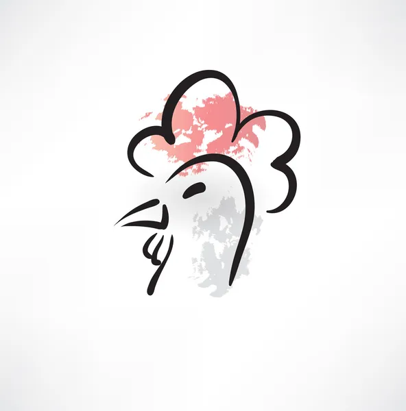 Pollo cabeza grunge icono — Archivo Imágenes Vectoriales