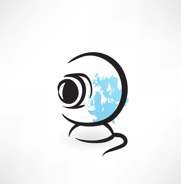 Иконка гранжа веб-камеры — стоковый вектор