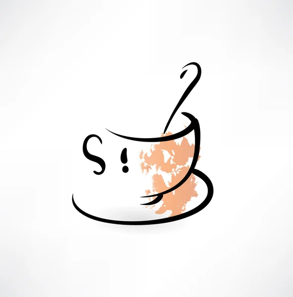 Cup grunge pictogram — Stockvector