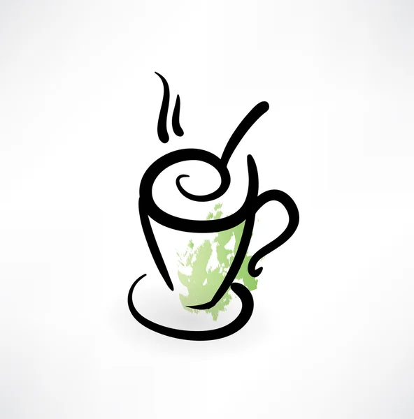 Xícara de chá ícone grunge — Vetor de Stock