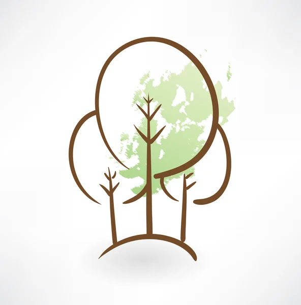 Bomen grunge pictogram — Stockvector