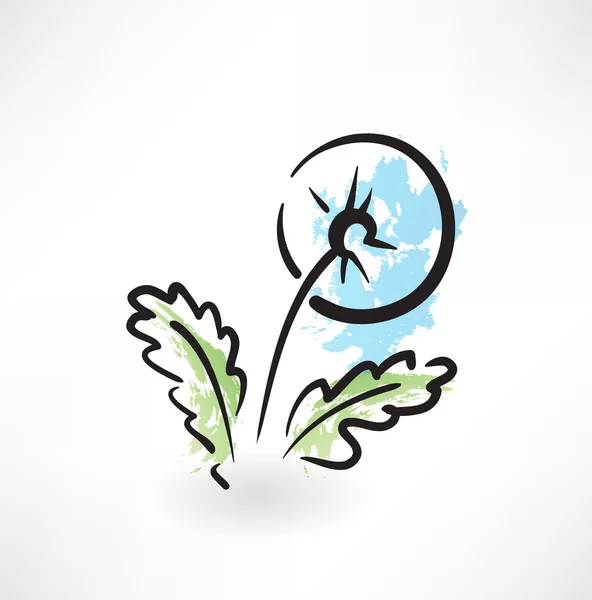 Dandelion grunge icono — Vector de stock