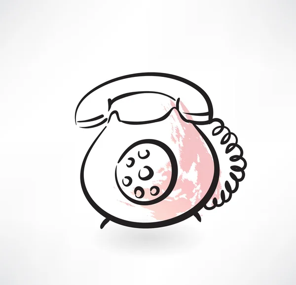 Old phone grunge icon — Stock Vector