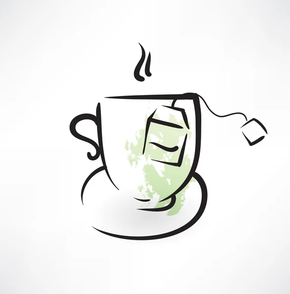 绿茶 grunge 图标 — 图库矢量图片