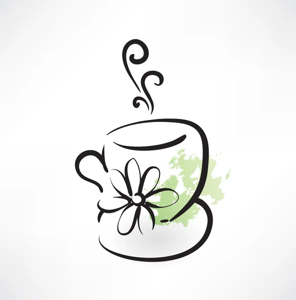 Τσάι από βότανα grunge εικονίδιο — Διανυσματικό Αρχείο
