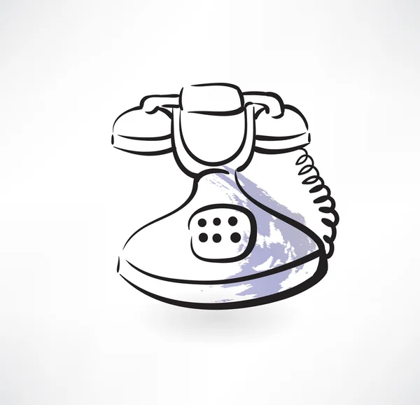 Старий телефон гранж значок — стоковий вектор