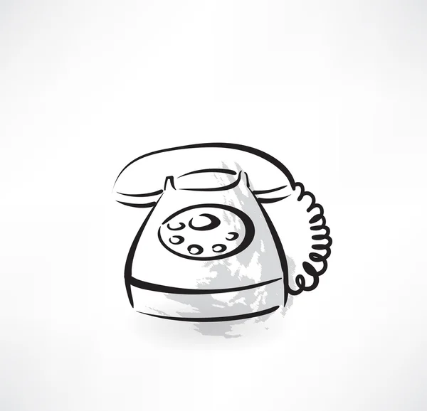 Old phone grunge icon — Stock Vector