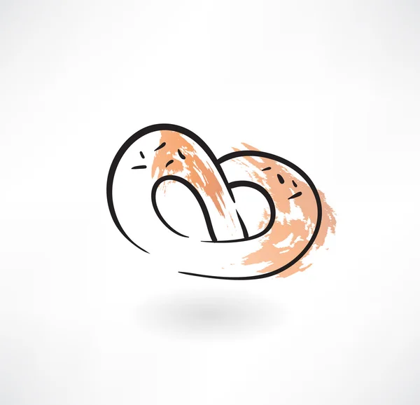 Icono de grunge pretzel — Vector de stock