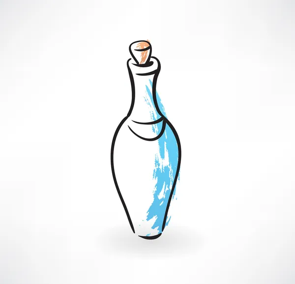Bouteille en verre grunge icône — Image vectorielle