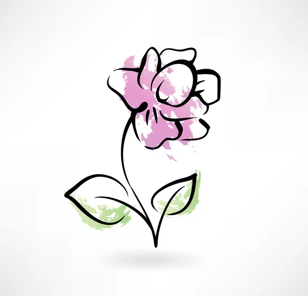 Flowers grunge icon — Stock Vector