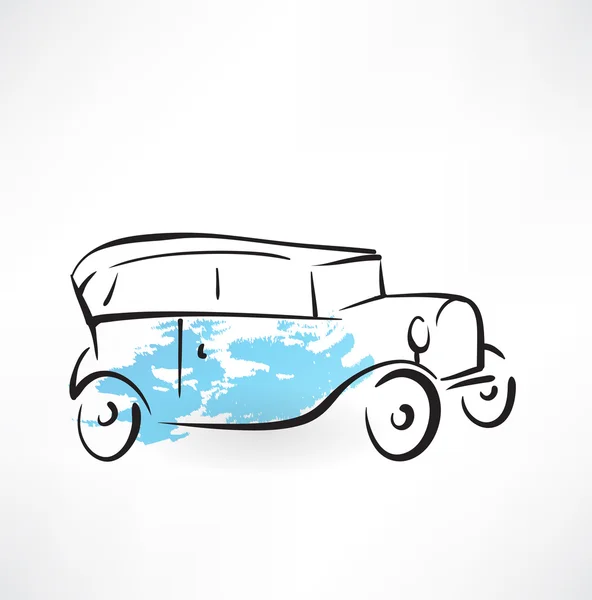 Icono de coche grunge — Vector de stock