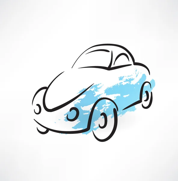 Icono de coche grunge — Vector de stock