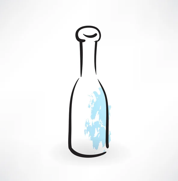 玻璃酒瓶 grunge 图标 — 图库矢量图片