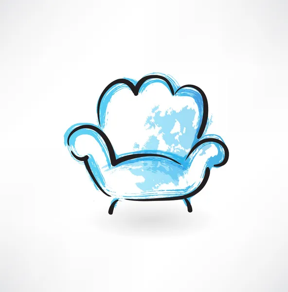 扶手椅 grunge 图标 — 图库矢量图片