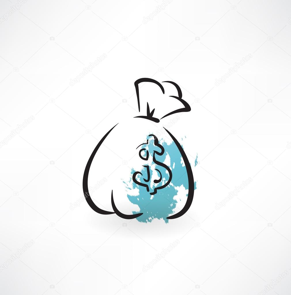 Bag of money grunge icon