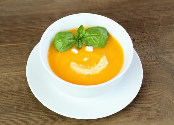 Тыквенный суп для ребенка — стоковое фото