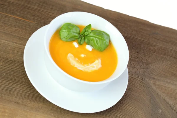 Sopa de calabaza para un niño —  Fotos de Stock