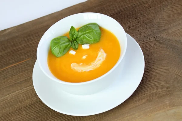 Тыквенный суп для ребенка — стоковое фото