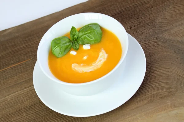 Sopa de calabaza para un niño —  Fotos de Stock