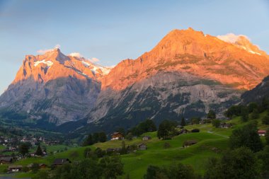 alpenglow, grindelwald, İsviçre