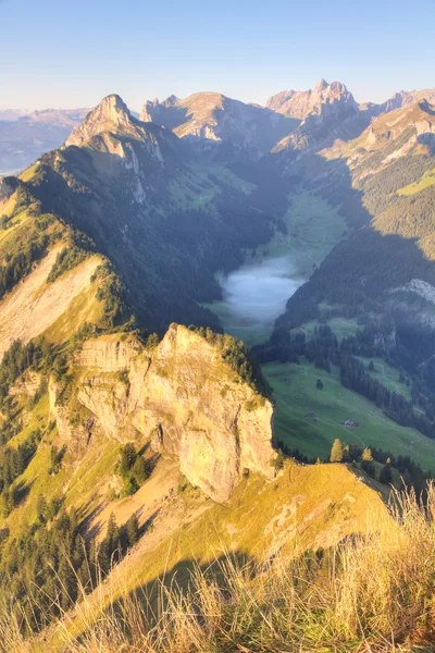 Valle isolata profonda, Svizzera — Foto Stock