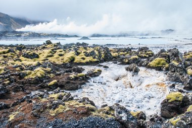 İzlanda'daki mavi lagün jeotermal santralde