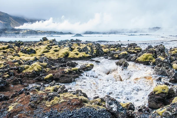 Geotermální elektrárna v modré laguně na Islandu — Stock fotografie