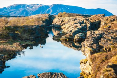 Thingvellir, tectonic plates meeting point, Iceland clipart