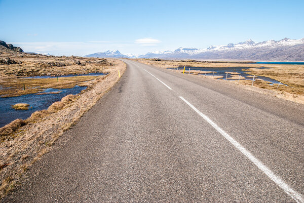 Road on the Iceland landscape
