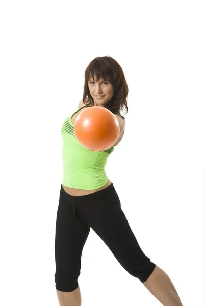 Woman with ball — Stock Photo, Image