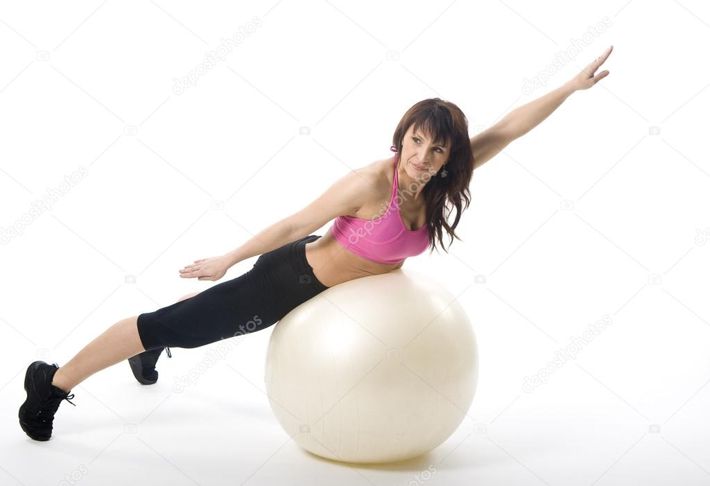 woman with fitball