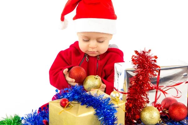 Pequeño bebé ayudante de Santa — Foto de Stock