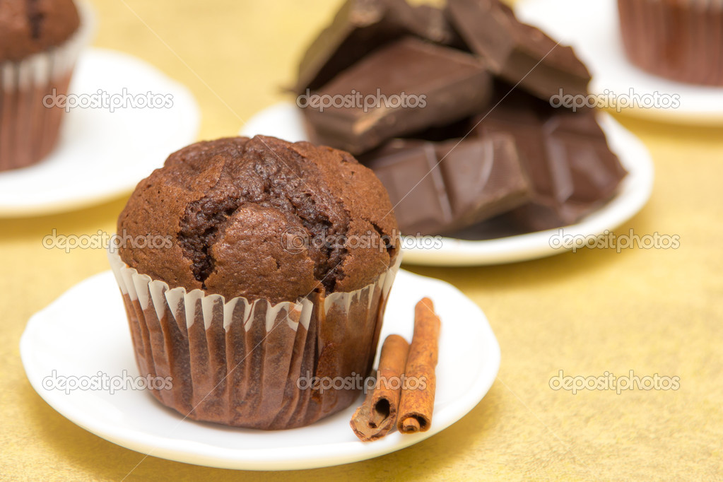 Rustic chocolate muffin