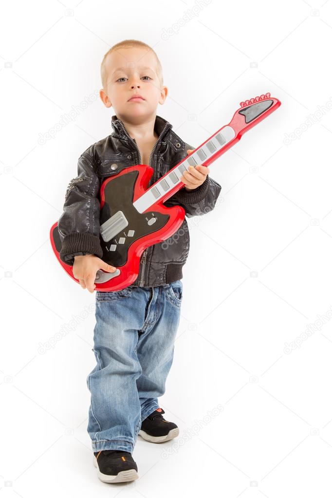 little rocker boy with his guitar