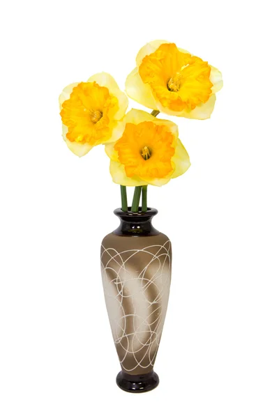 Yellow flowers in the vase — Stock Photo, Image