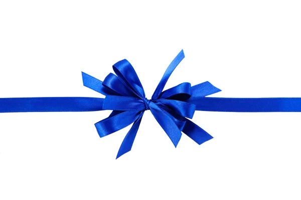 Blaues Geschenkband mit Schleife — Stockfoto