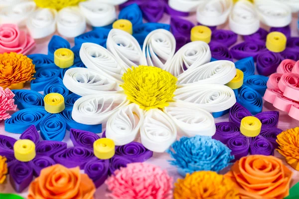 Colorful paper quilling flowers — Stock Photo, Image