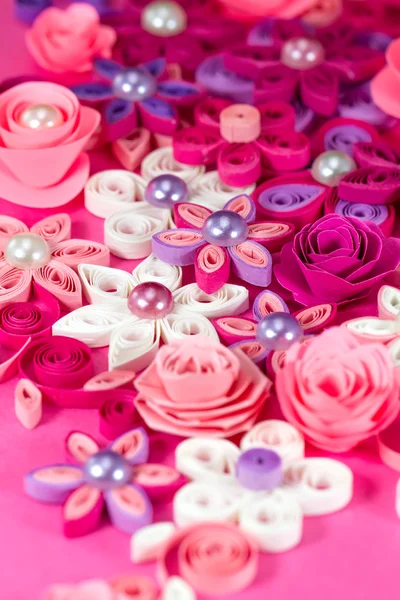 Papel colorido quilling flores — Fotografia de Stock