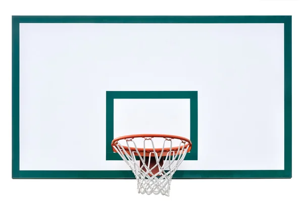 Basketball hoop cage, isolated large backboard closeup, new