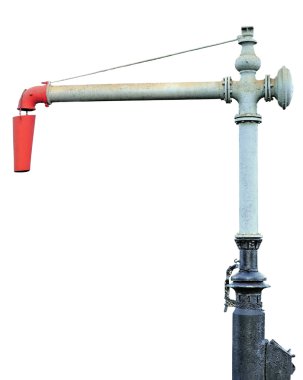 Buharlı tren lokomotif motoru su vinci destek borusu oluğu