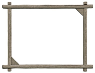 Blank Signboard Frame, Isolated Copy Space, Grey Wooden Texture