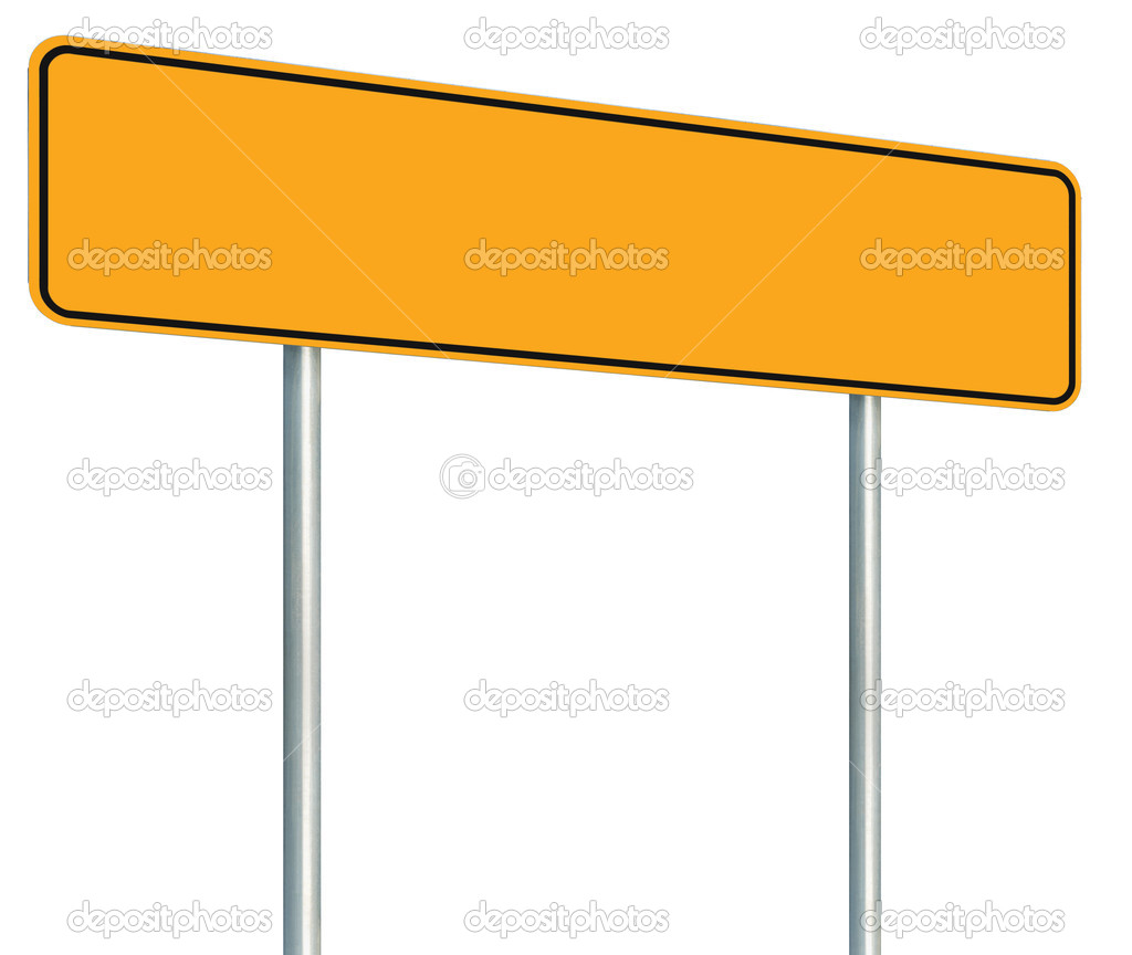 Panneau de signalisation jaune vierge, Grand espace de copie d'avertissement  isolé, Noir — Photo de stock par ©Kaspri - 26783669, image size:1024x864