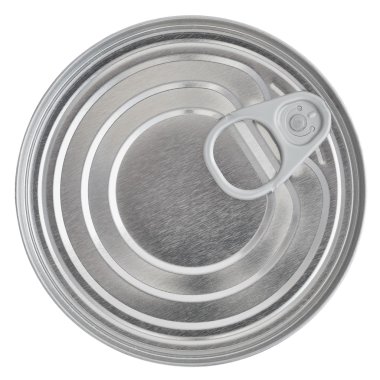teneke kutu kapağı, gıda koruma ringpull teneke kutu kapalı üst, izole