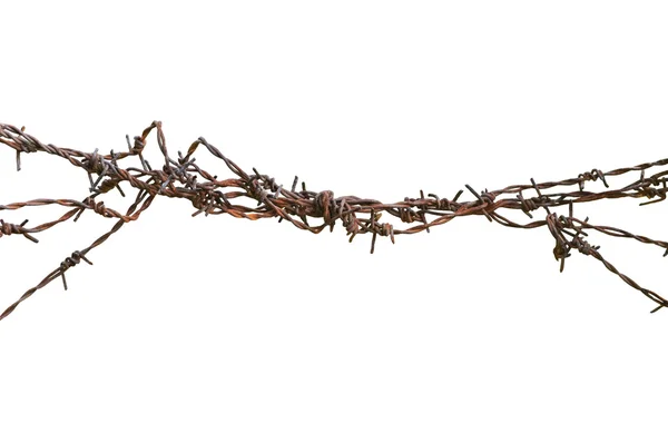 dikenli tele makro tatlı, yaşlı yaşlı yıpranmış grunge izole barbwire ayrıntılı.