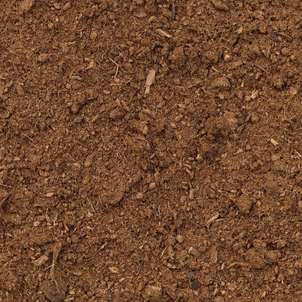 Turf Turf Macro Primer plano, gran suelo humus orgánico marrón detallado — Foto de Stock